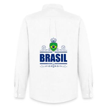 BRAZIL - BRASIL - Men's Oxford Shirt by Stanley/Stella - white - Back - AI Model Male 185 dark (185cm)