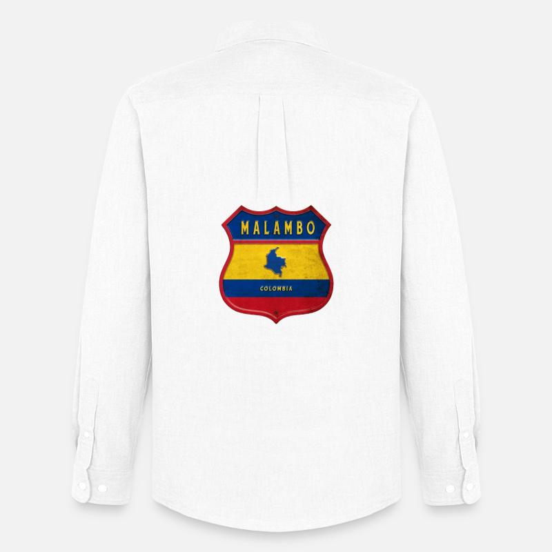 Malambo Kolumbien Wappen Design - Männer Oxford Hemd von Stanley/Stella - Weiß