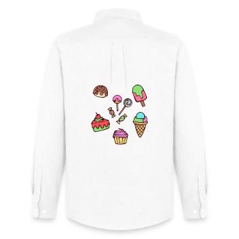Crème glacée Délicieux Sweet Tooth Candy Cupcake - Chemise Oxford homme Stanley/Stella - blanc - Dos - AI Model Male 185 dark (185cm)