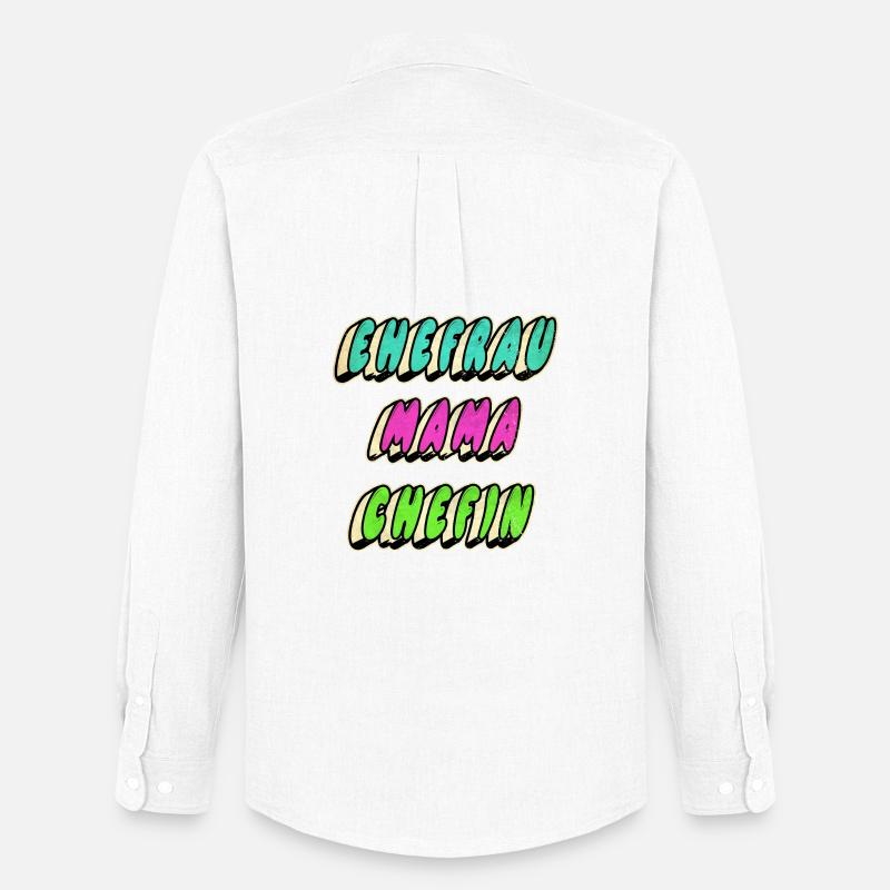 Ehefrau Mama Chefin - Männer Oxford Hemd von Stanley/Stella - Weiß