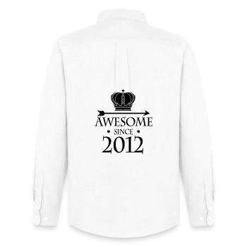Vintage 2012 - Fantastic since 2012 - Men's Oxford Shirt by Stanley/Stella - white - Back - AI Model Male 185 dark (185cm)