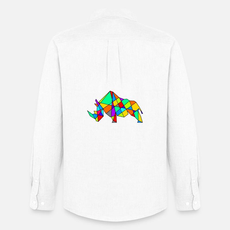 Geometrisches Kamel Puzzle Neonfarben - Männer Oxford Hemd von Stanley/Stella - Weiß