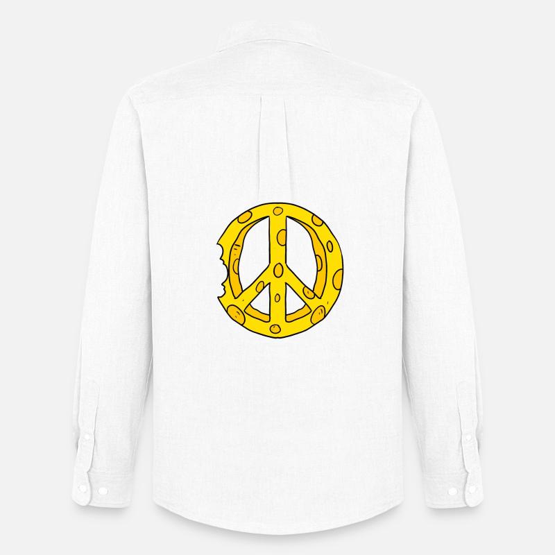 Käse Peace Frieden - Männer Oxford Hemd von Stanley/Stella - Weiß