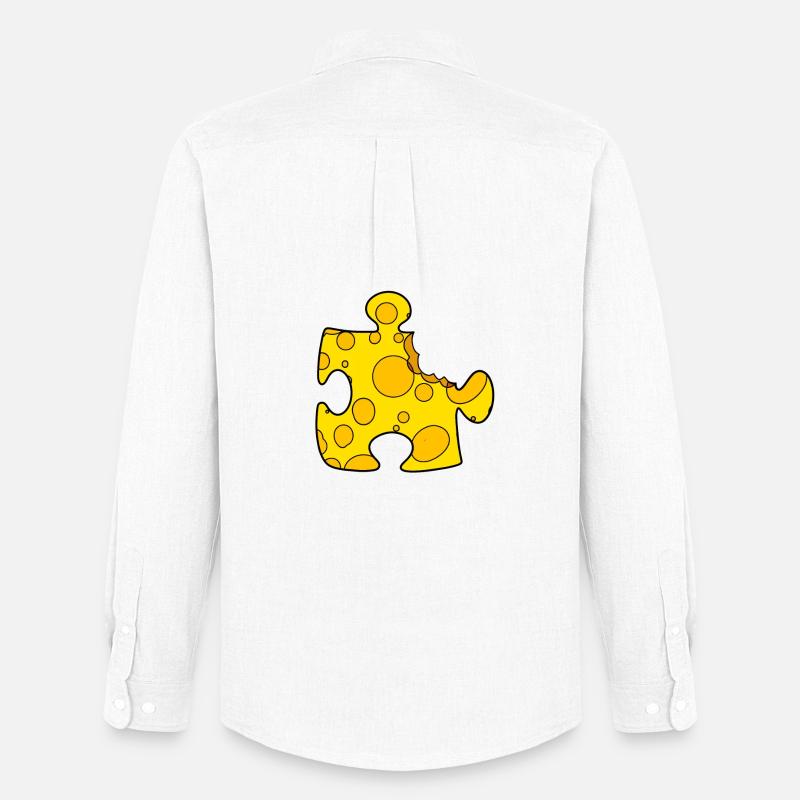 Käse Puzzle - Männer Oxford Hemd von Stanley/Stella - Weiß