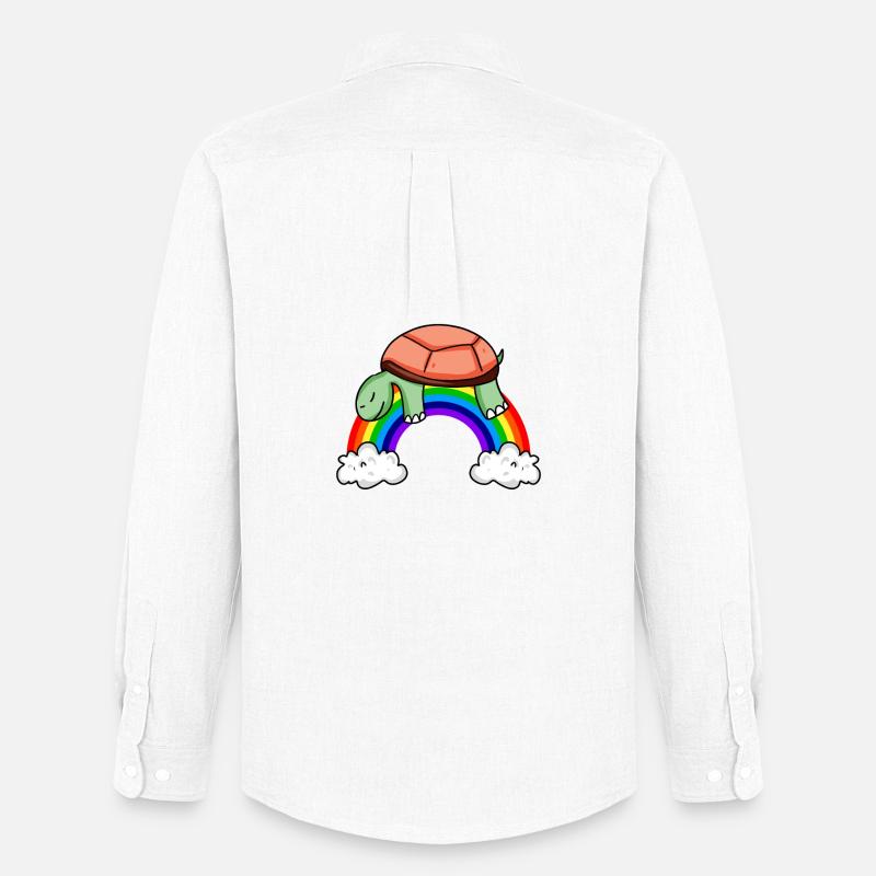 Regenbogen Schildkröte - Männer Oxford Hemd von Stanley/Stella - Weiß