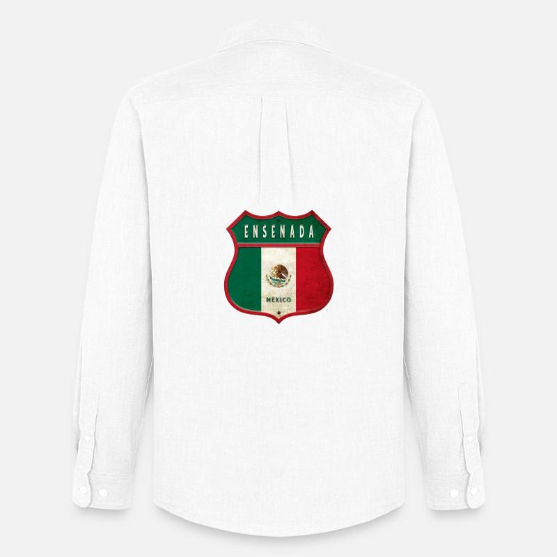 Ensenada Mexiko Wappen Design - Männer Oxford Hemd von Stanley/Stella - Weiß