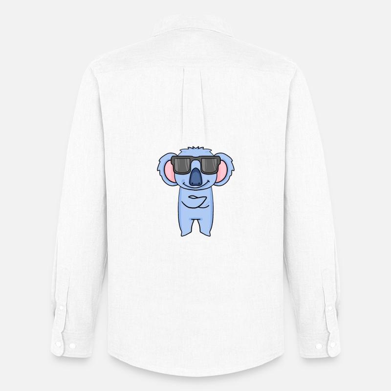 Koala mit Sonnenbrille - Männer Oxford Hemd von Stanley/Stella - Weiß