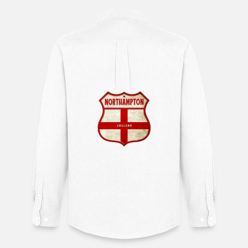 Northampton England Wappen - Männer Oxford Hemd von Stanley/Stella - Weiß