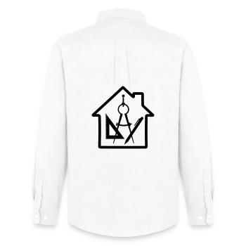 Logo Architecte Maison Dessin - Chemise Oxford homme Stanley/Stella - blanc - Dos - AI Model Male 185 dark (185cm)