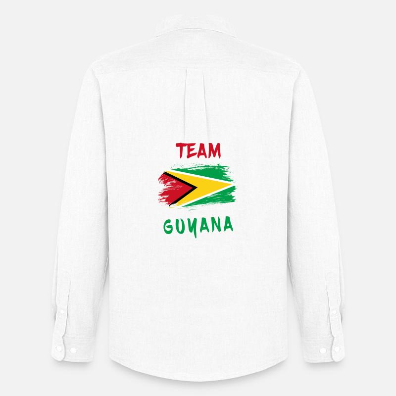 Team Guyana Flaggen Design - Männer Oxford Hemd von Stanley/Stella - Weiß