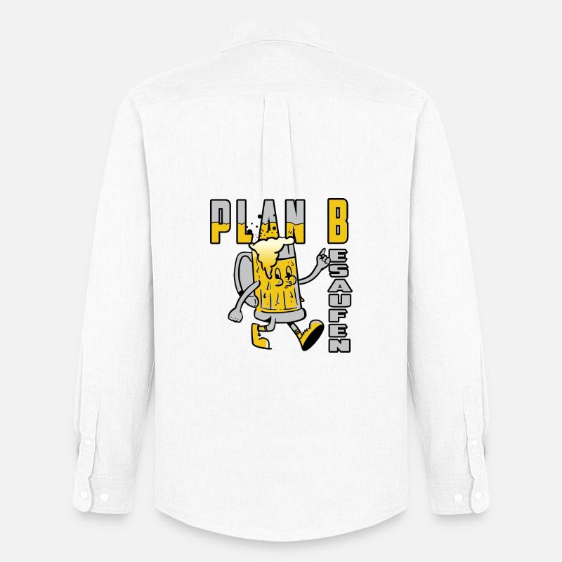 Plan B Besaufen - Männer Oxford Hemd von Stanley/Stella - Weiß
