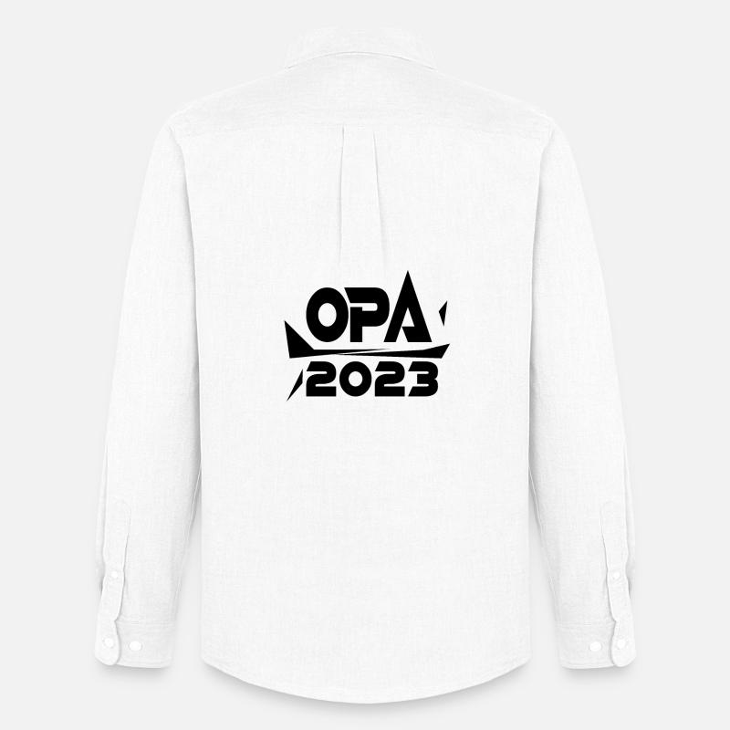Opa 2023 - Opa werden - Bald Opa - Männer Oxford Hemd von Stanley/Stella - Weiß