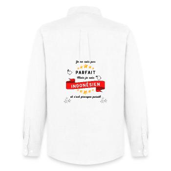 I'm not perfect but I'm Indonesian - Men's Oxford Shirt by Stanley/Stella - white - Back - AI Model Male 185 dark (185cm)
