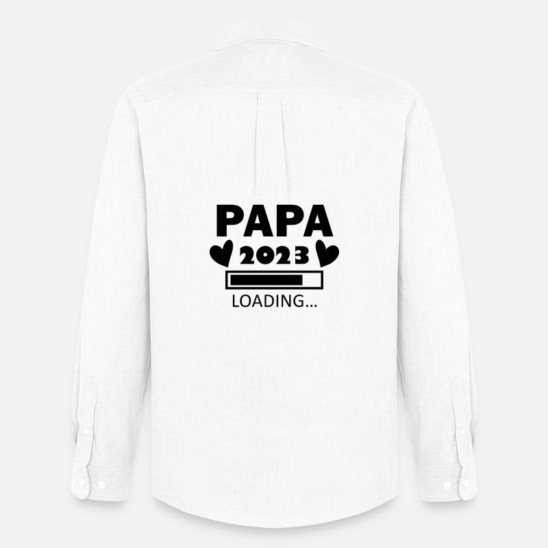 Papa 2023 - Papa werden - Männer Oxford Hemd von Stanley/Stella - Weiß