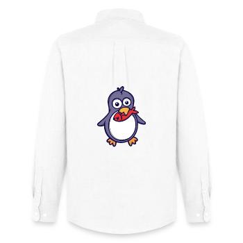 Süß Tier Vogel Pinguin Seevogel Zoo Südpol - Männer Oxford Hemd von Stanley/Stella - Weiß - Hinten - AI Model Male 185 dark (185cm)