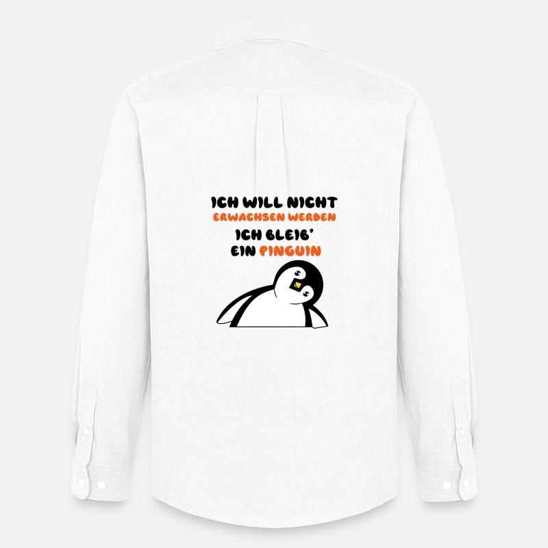 Vogel Statement Süß Pinguin Tier Zoo - Männer Oxford Hemd von Stanley/Stella - Weiß