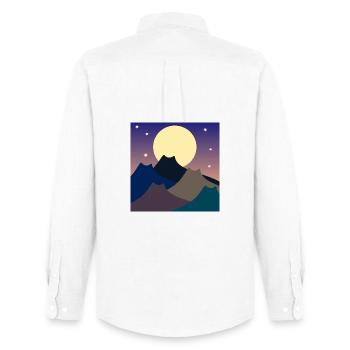 FULL MOON CATS MOUNTAINS - Men's Oxford Shirt by Stanley/Stella - white - Back - AI Model Male 185 dark (185cm)