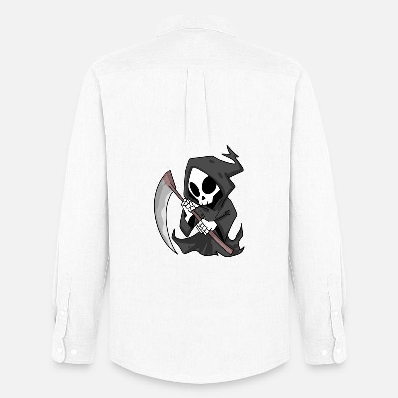 Grim Reaper med Scythe - Oxfordskjorte herre Stanley/Stella - hvid