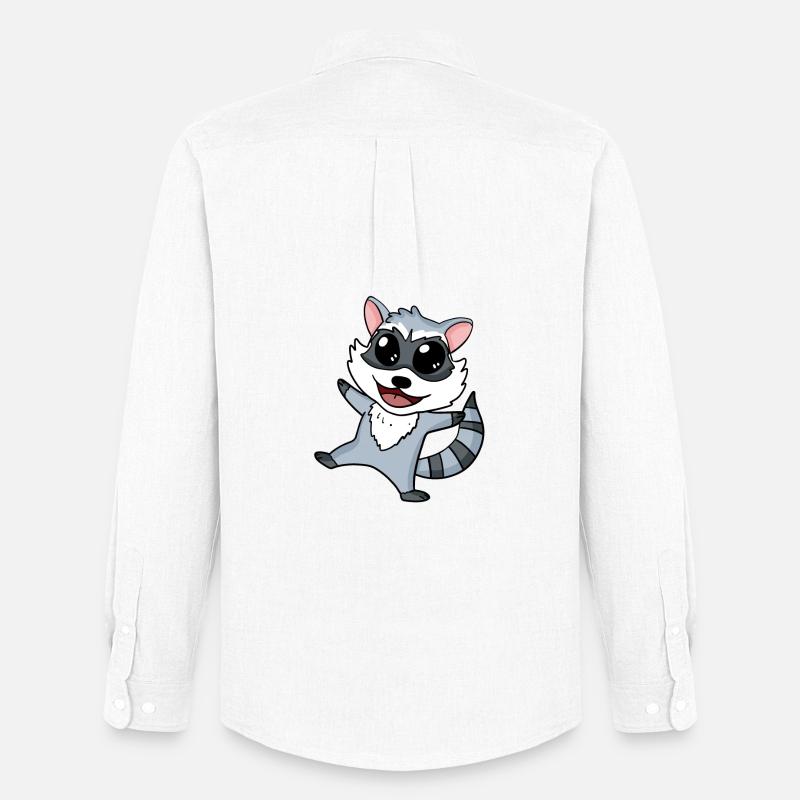 Waschbär - Männer Oxford Hemd von Stanley/Stella - Weiß