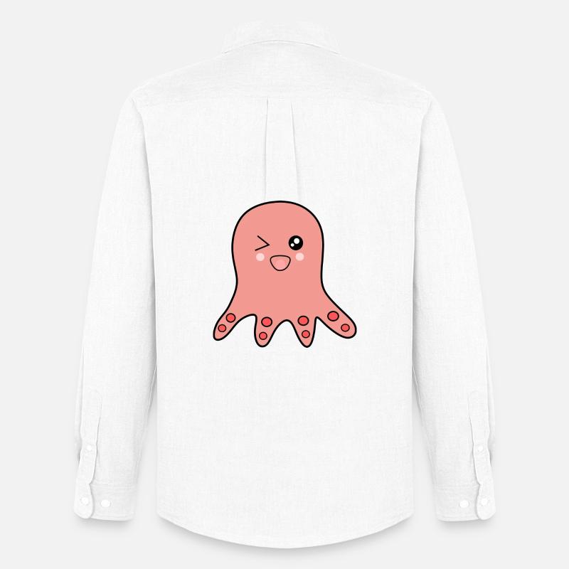 Kawaii Tiere Oktopus - Männer Oxford Hemd von Stanley/Stella - Weiß