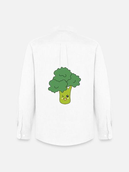 Kawaii Broccoli Vegetables vegan - Men's Oxford Shirt by Stanley/Stella - white