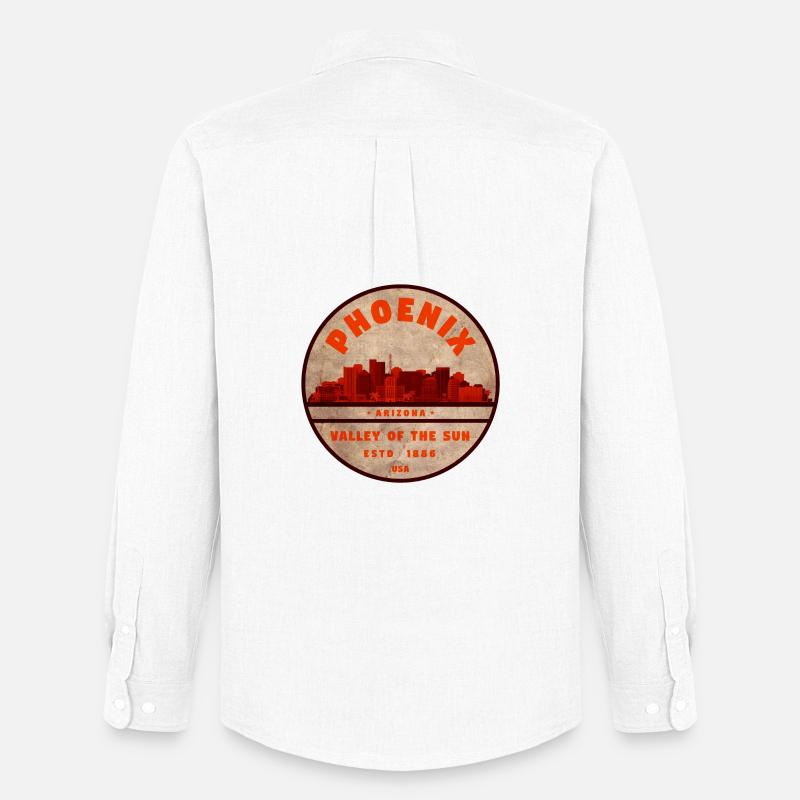 Phoenix Skyline Retro Abzeichen - Männer Oxford Hemd von Stanley/Stella - Weiß