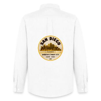 San Diego California - Men's Oxford Shirt by Stanley/Stella - white - Back - AI Model Male 185 dark (185cm)