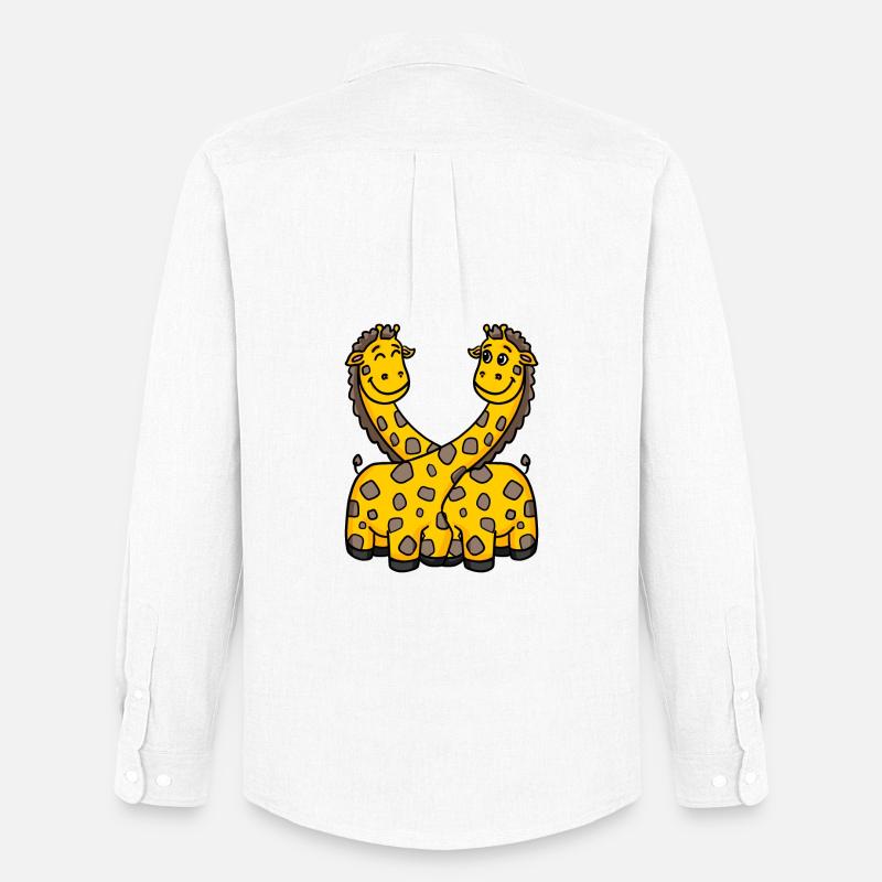 Giraffen Giraffe - Männer Oxford Hemd von Stanley/Stella - Weiß