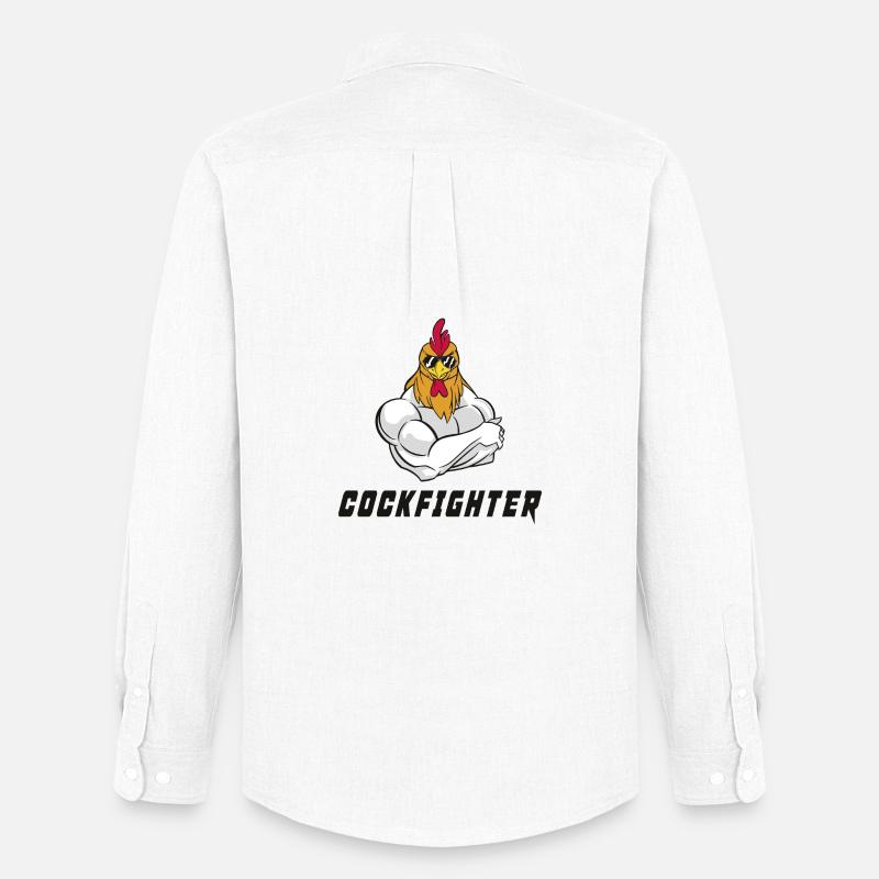 Cockfighter Design - Männer Oxford Hemd von Stanley/Stella - Weiß