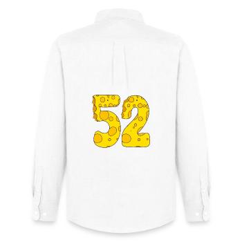 52 ans - Cadeau de 52e anniversaire - 1952 - Chemise Oxford homme Stanley/Stella - blanc - Dos - AI Model Male 185 dark (185cm)
