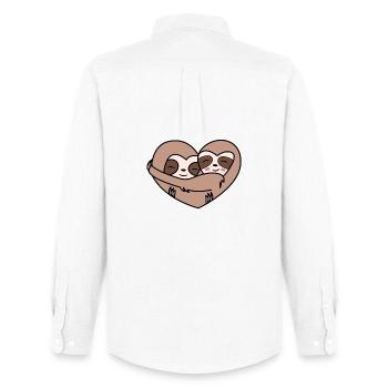 Cool Sloth Animal Mammal Zoo Jungle - Men's Oxford Shirt by Stanley/Stella - white - Back - AI Model Male 185 dark (185cm)