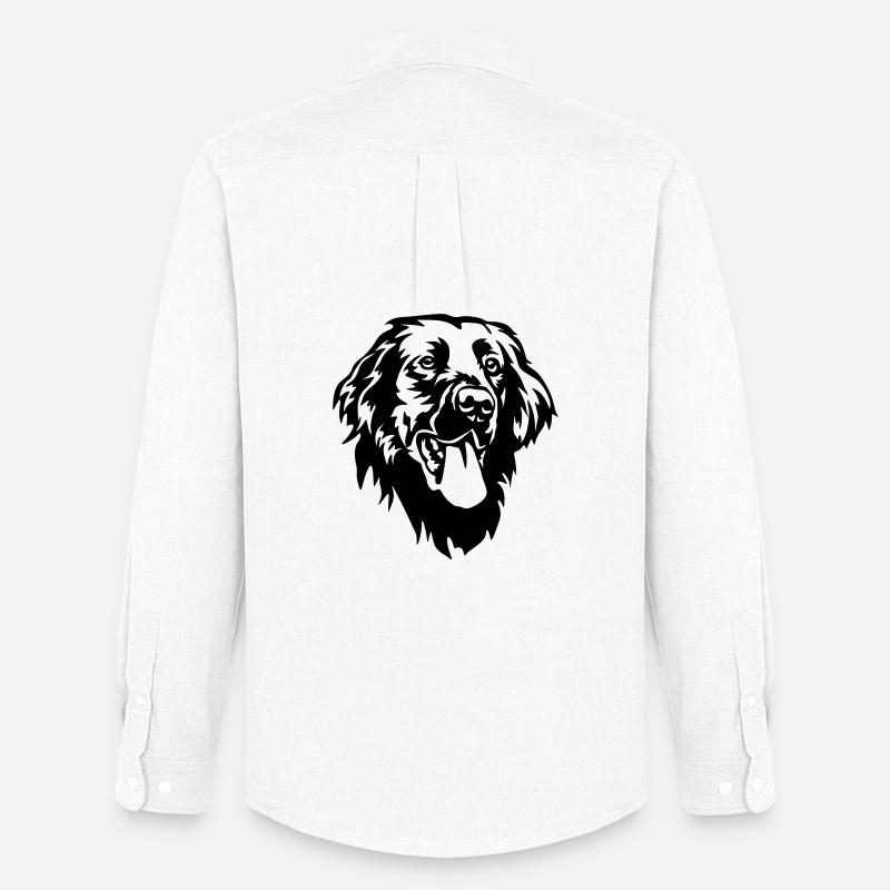 Flat-coated Retriever Kopf - Männer Oxford Hemd von Stanley/Stella - Weiß