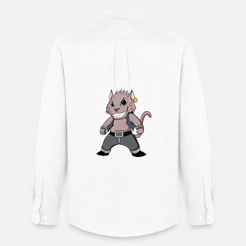 Cool Katze - Männer Oxford Hemd von Stanley/Stella - Weiß