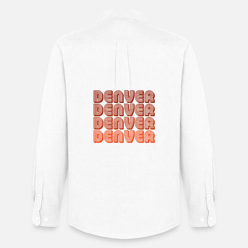 Denver Retro Blockschrift - Männer Oxford Hemd von Stanley/Stella - Weiß