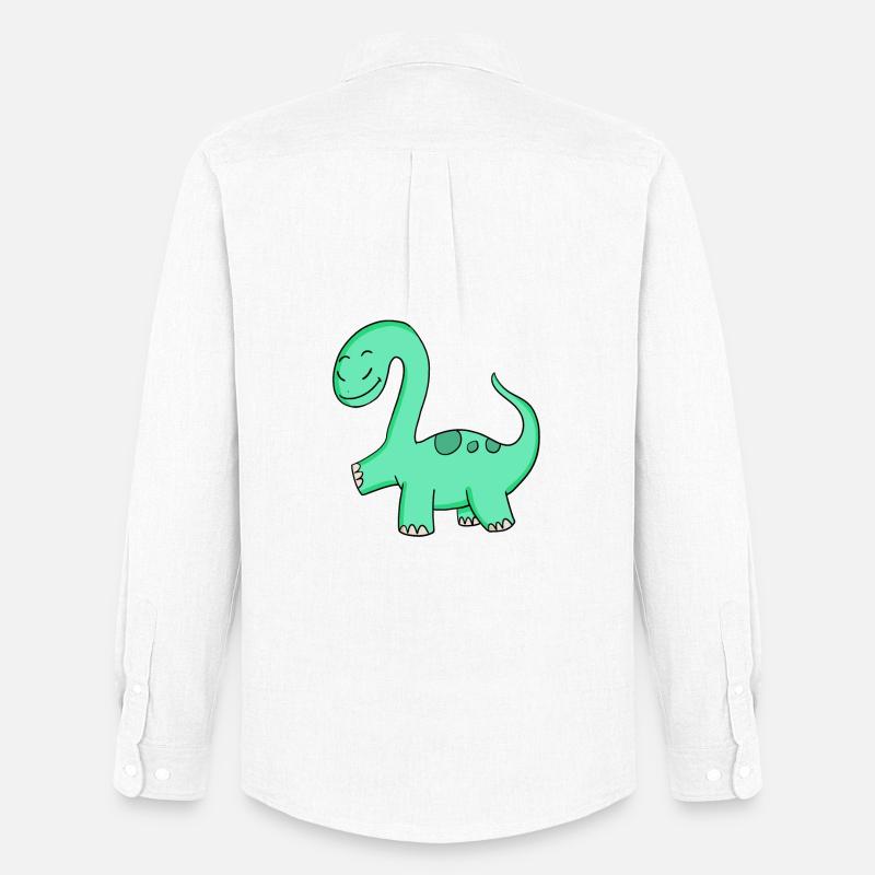 Dinosaurier Motiv - Männer Oxford Hemd von Stanley/Stella - Weiß