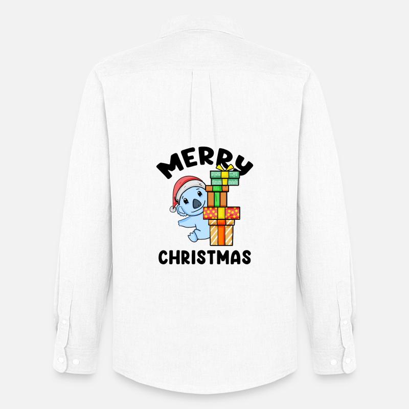 Frohe Weihnachten Koala - Männer Oxford Hemd von Stanley/Stella - Weiß