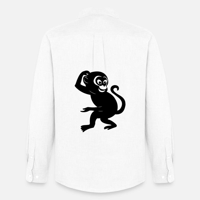 Affenschattenfigur - Männer Oxford Hemd von Stanley/Stella - Weiß