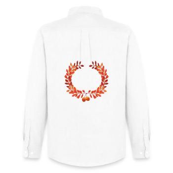 Autumn leaves wreath with acorns - Men's Oxford Shirt by Stanley/Stella - white - Back - AI Model Male 185 dark (185cm)