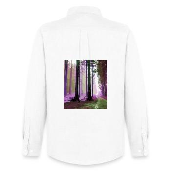 Haunted Cloud Forest - Men's Oxford Shirt by Stanley/Stella - white - Back - AI Model Male 185 dark (185cm)