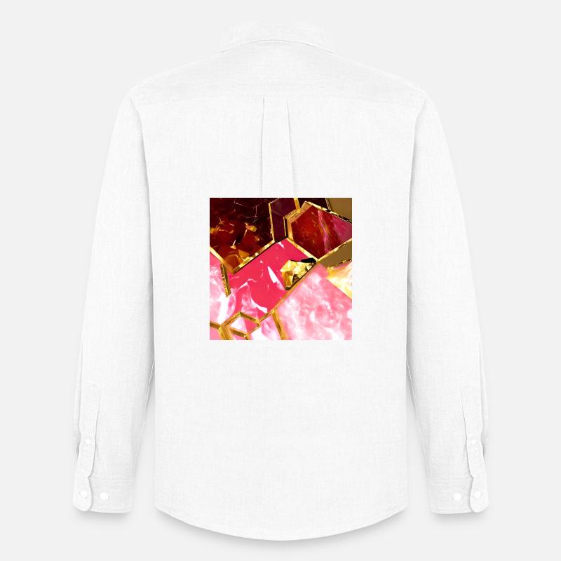 Marmor Roségold Textur - Männer Oxford Hemd von Stanley/Stella - Weiß