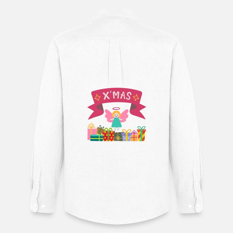 XMAS Engel mit Geschenken - Männer Oxford Hemd von Stanley/Stella - Weiß