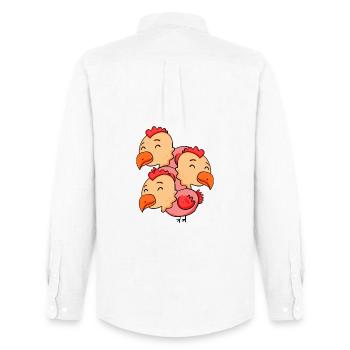 Cute Chickens - Chicken - Men's Oxford Shirt by Stanley/Stella - white - Back - AI Model Male 185 dark (185cm)