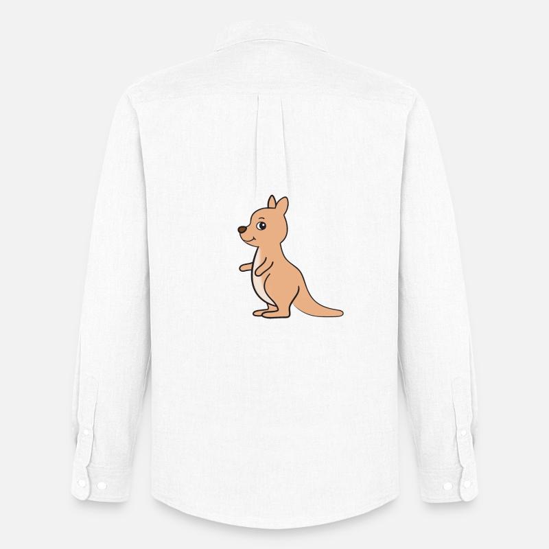Känguru - Männer Oxford Hemd von Stanley/Stella - Weiß