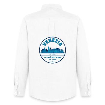 Venezia Skyline Stamp - Men's Oxford Shirt by Stanley/Stella - white - Back - AI Model Male 185 dark (185cm)