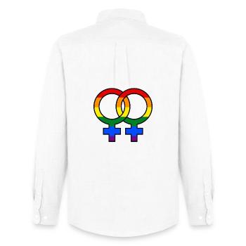 Mariage homosexuel Fierté des relations LGBT - Chemise Oxford homme Stanley/Stella - blanc - Dos - AI Model Male 185 dark (185cm)