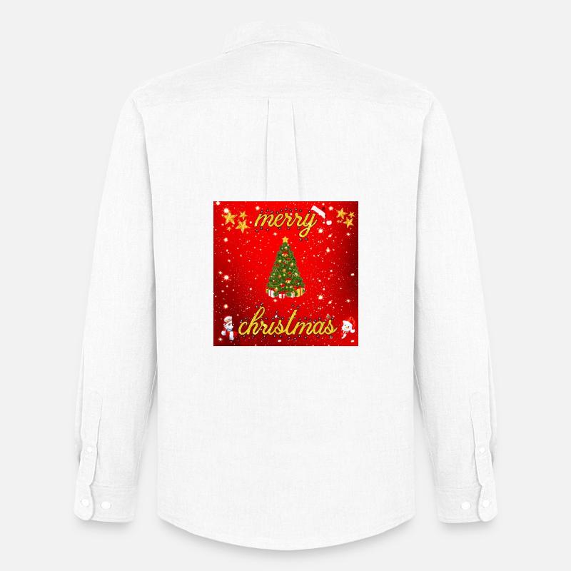 Frohe Weihnachten Version 2 - Männer Oxford Hemd von Stanley/Stella - Weiß