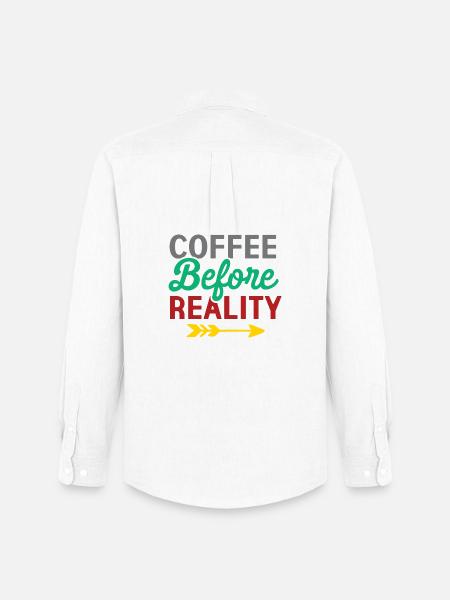 Coffee Before Reality - Men's Oxford Shirt by Stanley/Stella - white