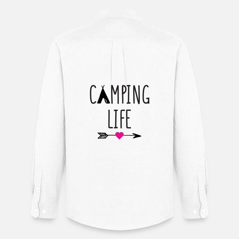 Campingleben - Männer Oxford Hemd von Stanley/Stella - Weiß