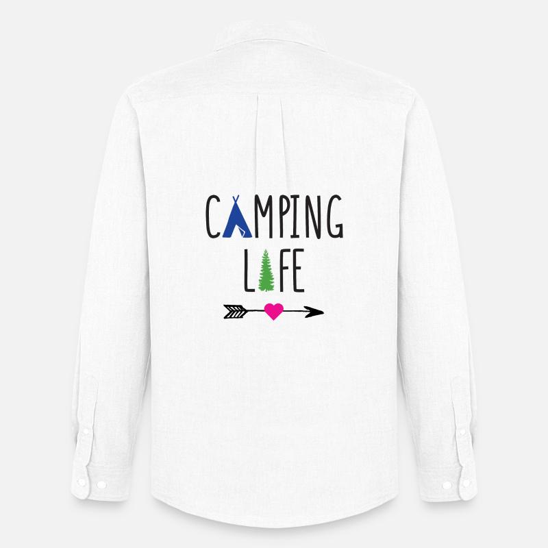 Campingleben - Männer Oxford Hemd von Stanley/Stella - Weiß