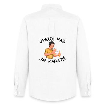 karaté, fan de karaté, karaté sport - Chemise Oxford homme Stanley/Stella - blanc - Dos - AI Model Male 185 dark (185cm)
